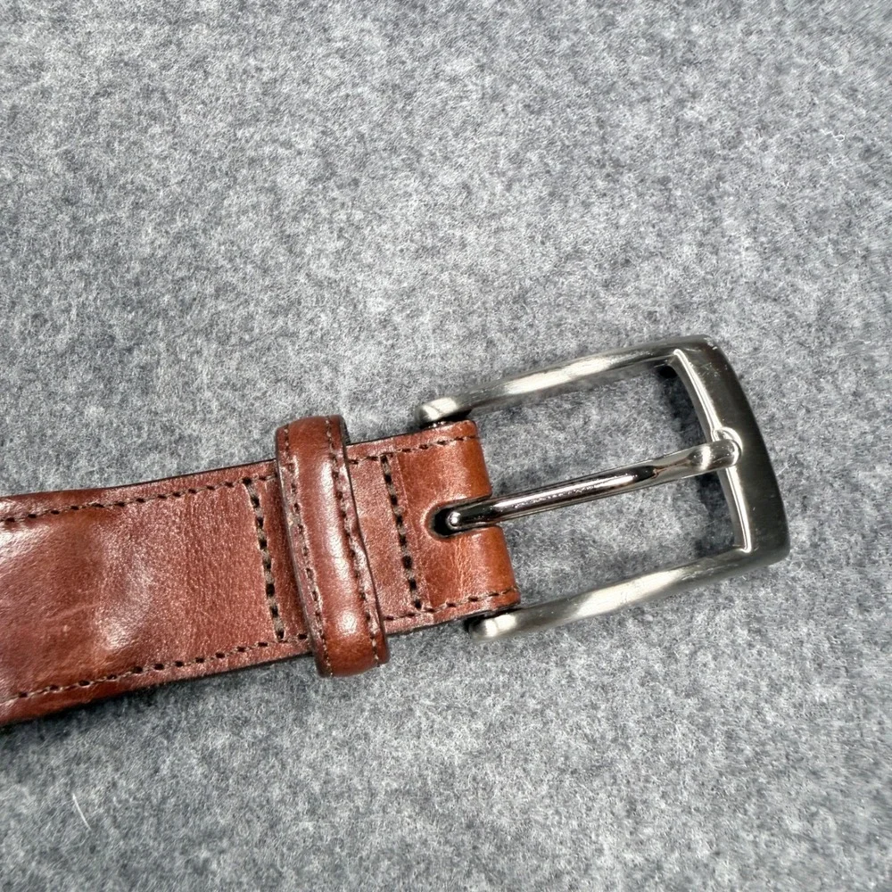 Torini Mens Woven Leather Belt 36 Brown Tan Braided Made in USA 6347